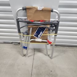 Deluxe Folding Adult Walker Two Button With 5" Wheels