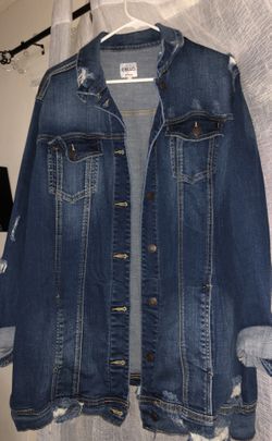 Forever 21 + size long jean jacket