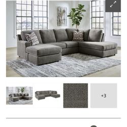 L Couch Double Grey Sofa 