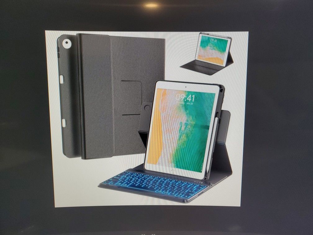 Wireless Keyboard Case For iPad 9.7 Inch 5&6 Gen, Black Backlit Keyboard