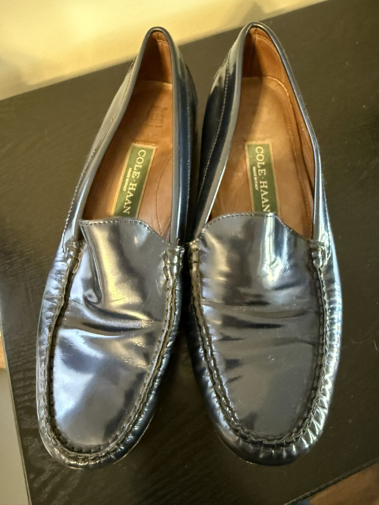 Cole Haan Shiny Navy Loafers - Women's Size 7.5