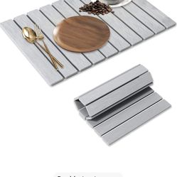 Large Stone Dish Drying Mat for Kitchen Counter, 24"×16" – Quick Drying Diatomaceous Earth, Super Absorbent, Non-Slip, Birthday Gfts for Women Mom Gra