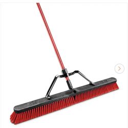 Libman 36 in. High Power Multi-Surface Push Broom Set with Brace and 60 in. Steel Handle