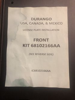 Durango License Plate Cover