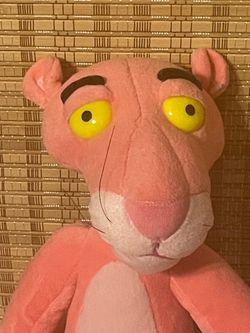 Vintage Pink Panther Plush Stuffed Soft Toy Animal Big Doll Toy Baby Kids 24"