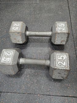 25lb hex barbell pair