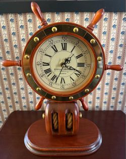 Vintage Nautical Decor Ship Wheel Clock