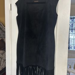 XL Black Shyanne Fringe Dress 