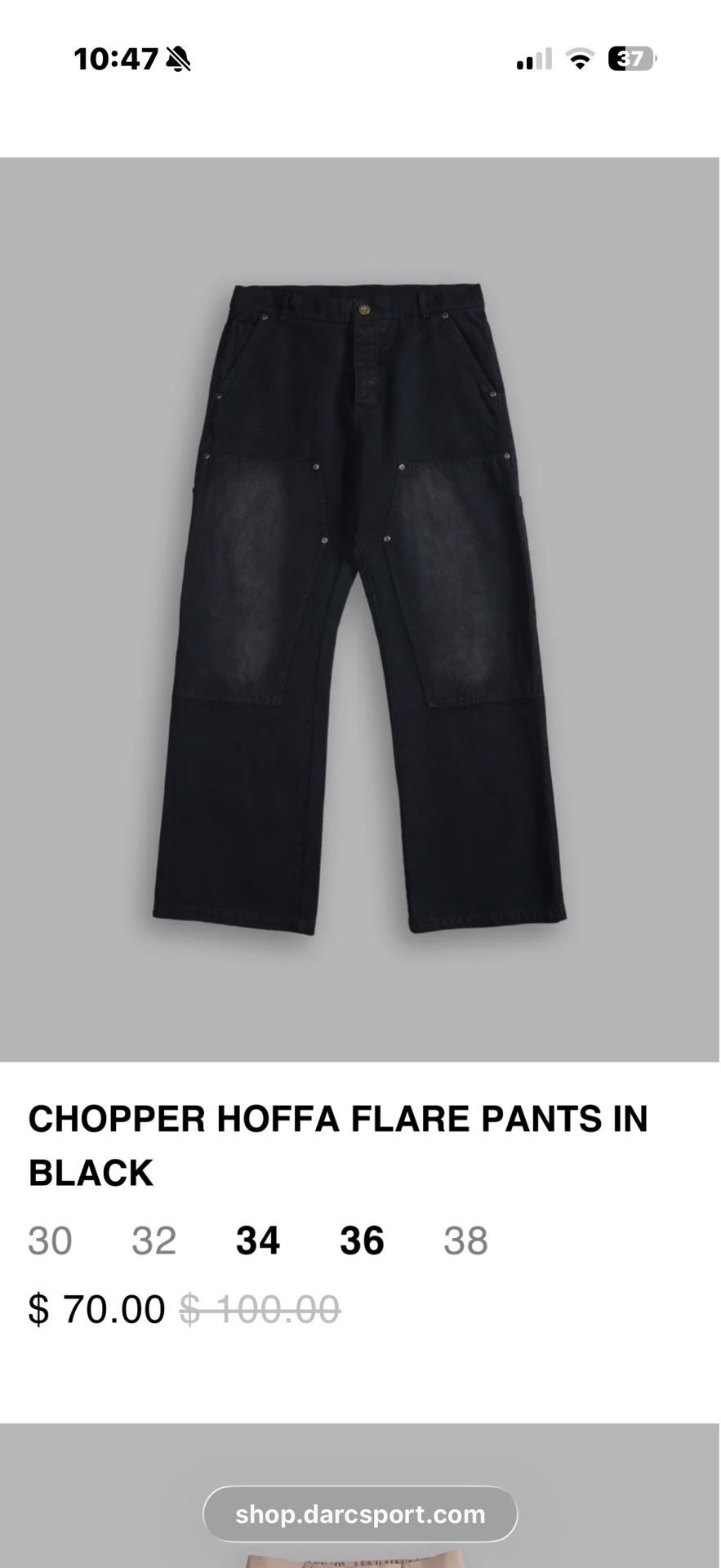 Darc Sport Hoffa Pants Size 32