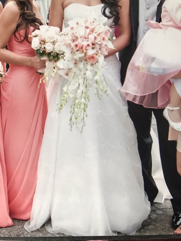 Pearl White beaded wedding gown