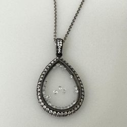 YAGI Sterling Silver CZ Shaker Pendant With Chain