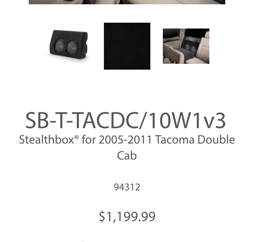 Jl Audio SB-T-TACDC/10W1v3 Stealthbox® for 2005-2011 Tacoma Double Cab