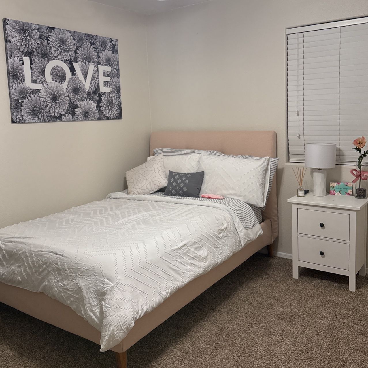 Full Size Bedroom Set, IKEA, Pottery Barn, Pink & White