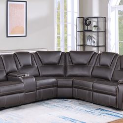 Brand New Power Brown Reclining Sofa / Sofa Reclinable Marrón - Eléctrico  Nuevo a Estrenar … Delivery Available 🚚