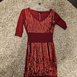 Short Red Sequin Dress - New