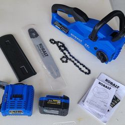 New Kobalt 24-volt 12-in Chainsaw - $90