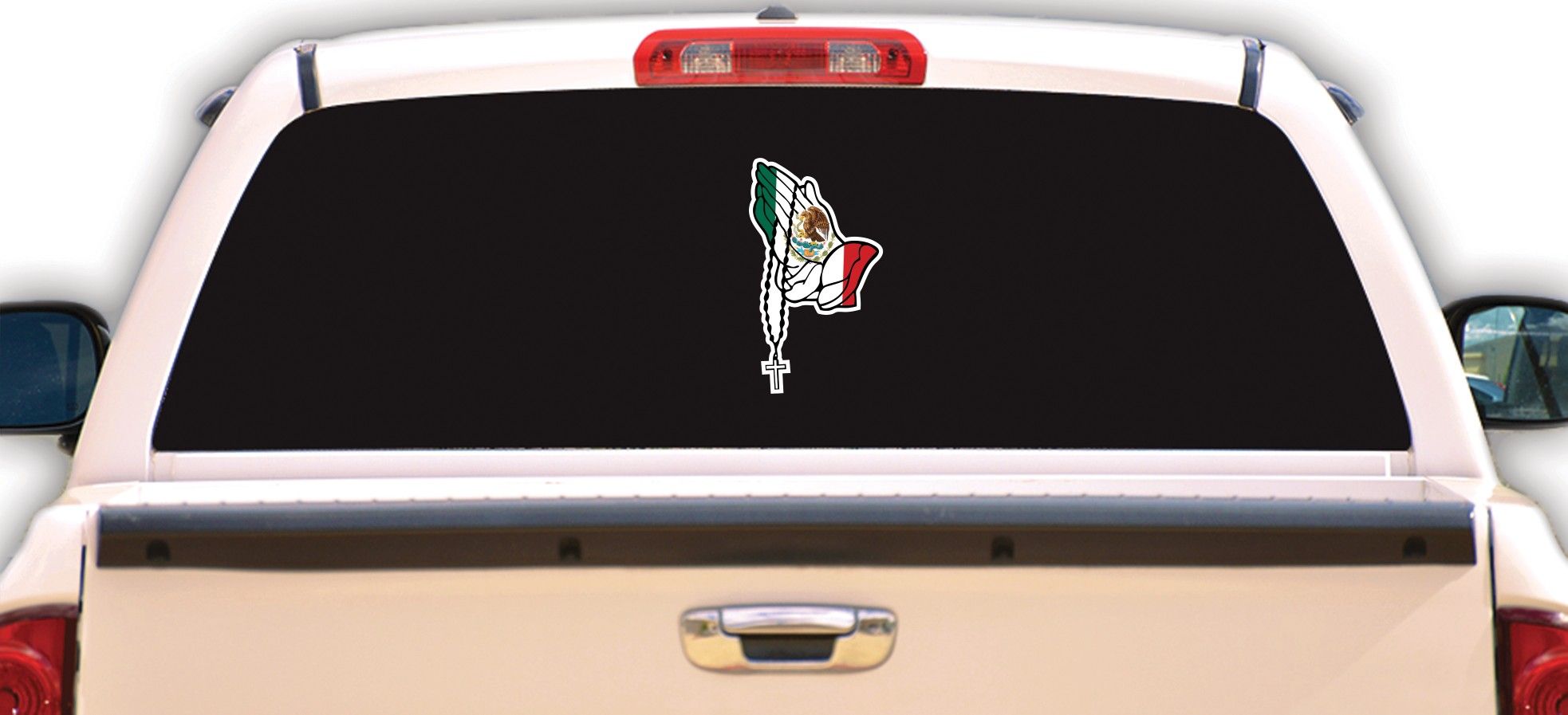 Praying Hands Decal Mexican Flag Car Window Laptop Mexican flag rosary Sticker