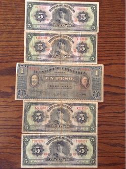 (5) Billetes Mexicanos antiguos $100.00 CASH, TEXT FOR PRICES.