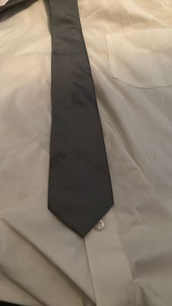 Dark Gray Solid Dress Tie 10