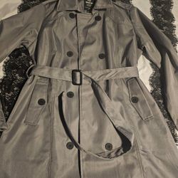 Grey Wantdo Waterproof Polyester Trench Coat