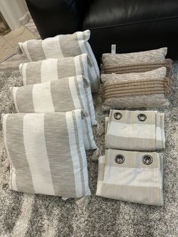 Set Of Curtains And Pillows