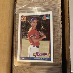 1991 topps baseball complete set Ken Griffey Jr, Chipper Jones Rookie Card 792 Cards Mint