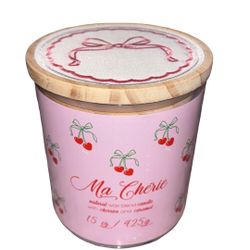 Ma Chérie Candle Cherry, Strawberry, Vanilla Scent New 15 Oz New W/O Tags 