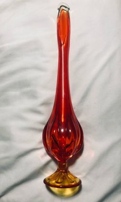 Vintage Viking Amberina Swung Vase