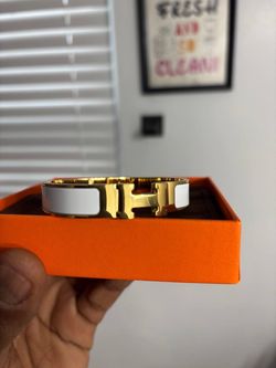 Hermès Clic H Bracelet White Gold