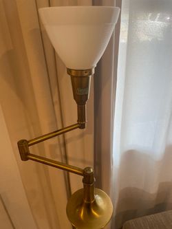 Vintage Mid Century Modern Brass Swing Arm Floor Lamp
