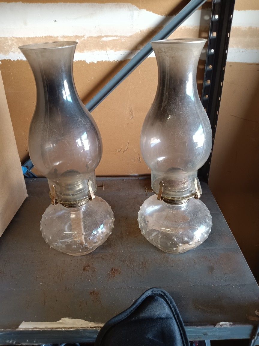 Pair of Vintage Oil Lamps