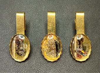 3 Mens Vintage Gold Tone Tie Clips Unsigned