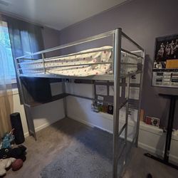 Loft Bed Frame with Twin Mattress
