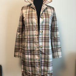 Mint Vintage Gap Pink/Brown Plaid Raincoat Size XS