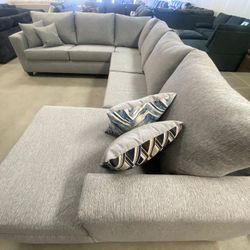 FREE DELIVERY AND INSTALLATION - Grey 4pc Sofa Sectional with Chaise Available Light Gray Too