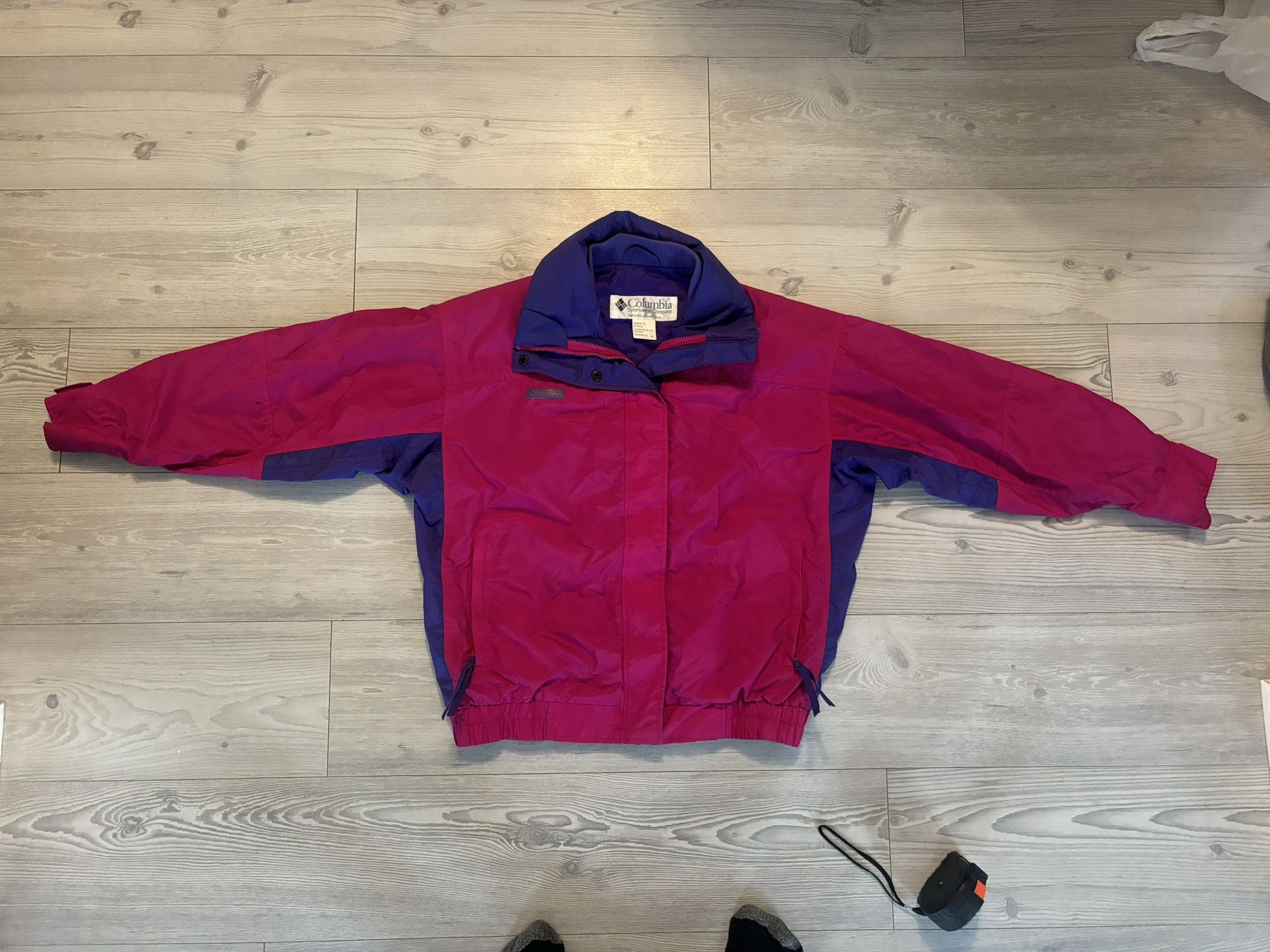 Vintage 90s Womens M Columbia Bugaboo Jacket Pink/ Purple Long Sleeve RARE