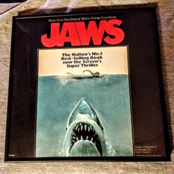 *Jaws Original Movie Soundtrack LP *John Williams 2087/MCA *1975 Vinyl Album 1st Pressing *Framed*