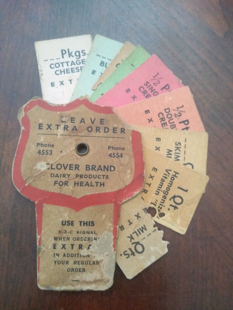 Early 1900's Leave Extra Order Milk Cards