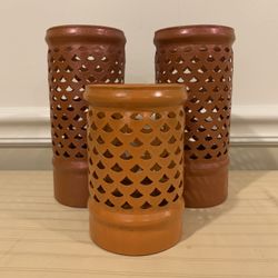 3 Metal Candle Holders 