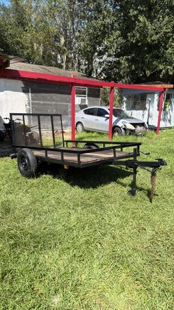 Single Axle Utility Trailer with Mesh Gate