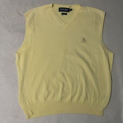 Vintage Polo Golf Ralph Lauren Sweater Vest Size Medium Yellow V-Neck