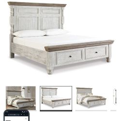 Bed Frame And 2 Night Stand With Plug In.