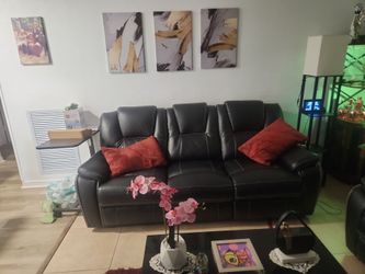 Juego sala negro  reclinable