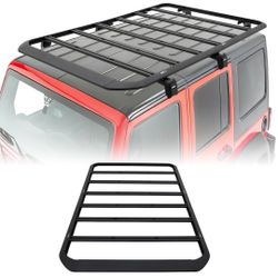 New 丨 Roof Rack Cargo Basket + Cross Bars fit Jeep Wrangler JK 4 Door 2007–2018