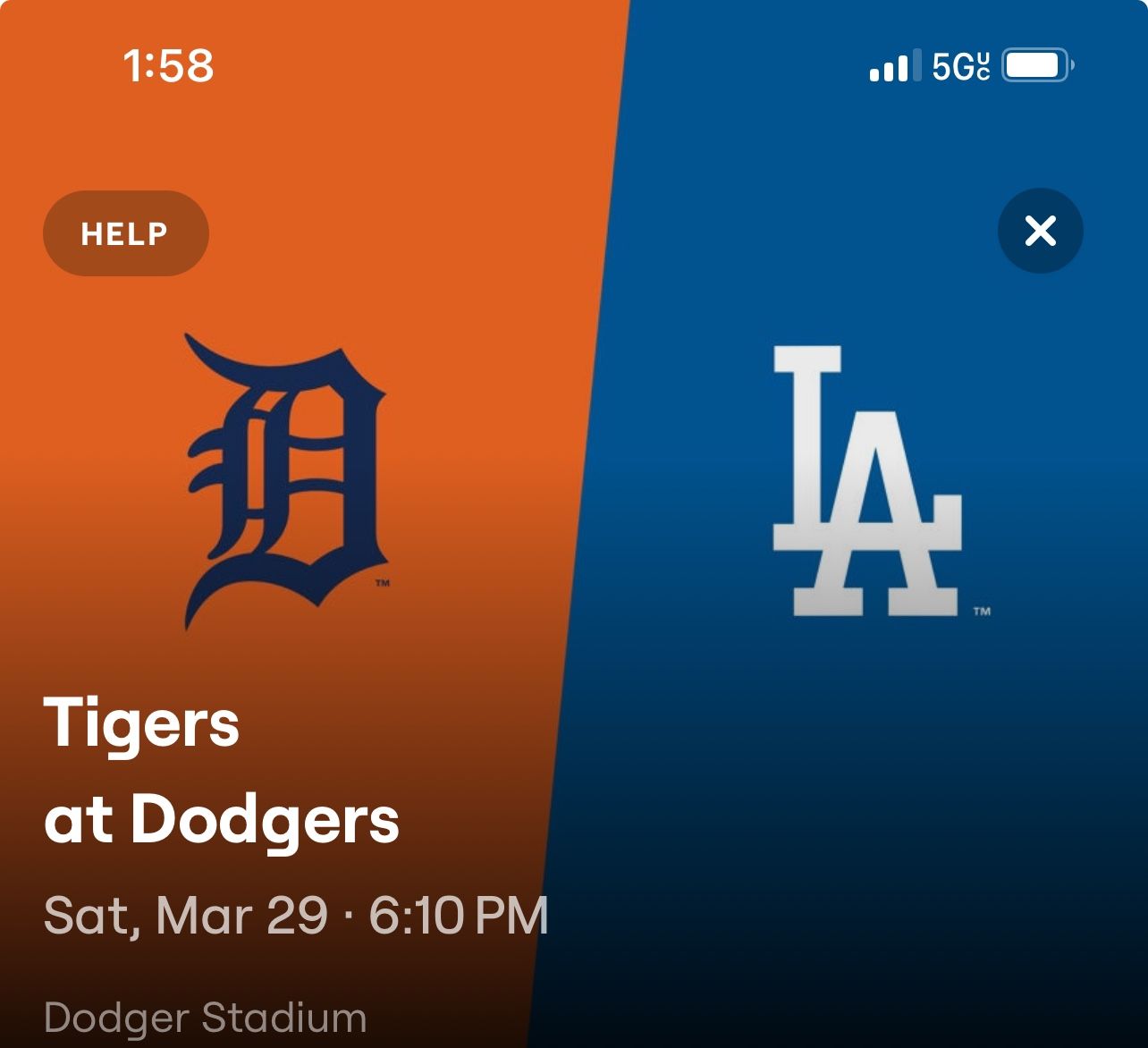 Dodgers VS Tigers 3/29