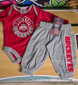 🏈❤️ Brand New Ohio State Buckeyes Baby Outfit – 0-3 Months ❤️