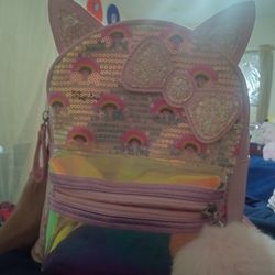 Small Pink Shiny Backpack 