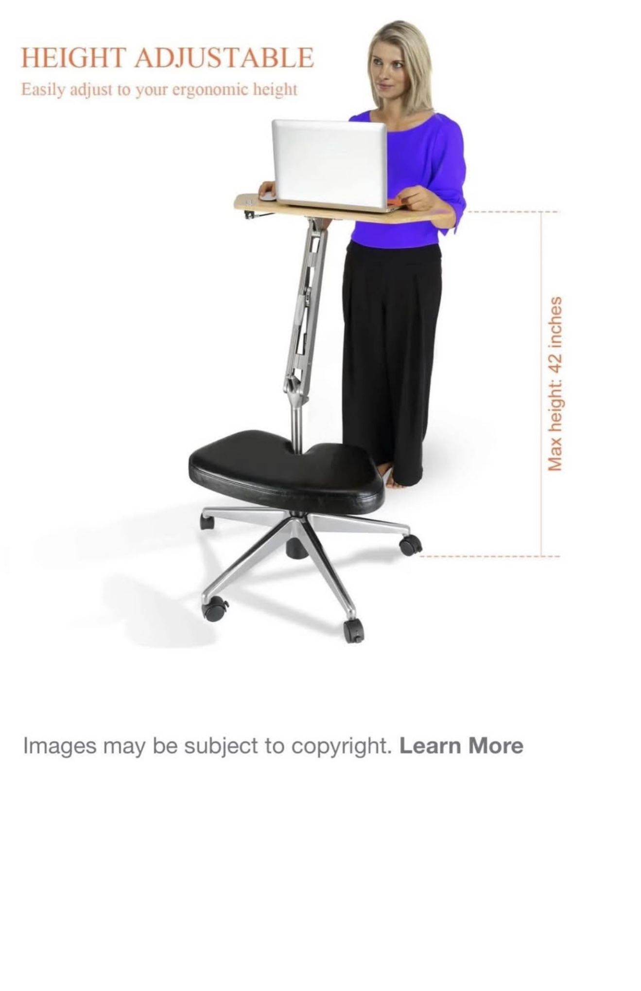 RoomyRoc Mobile Laptop Desk/Cart/Stand with Adjustable Tabletop and Footrest Computer Table (Black)