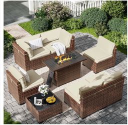 Patio set with fire pit