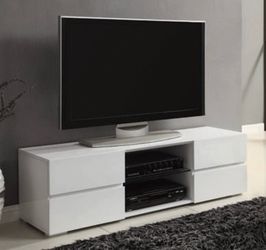 4 Drawer TV Console - Glossy White